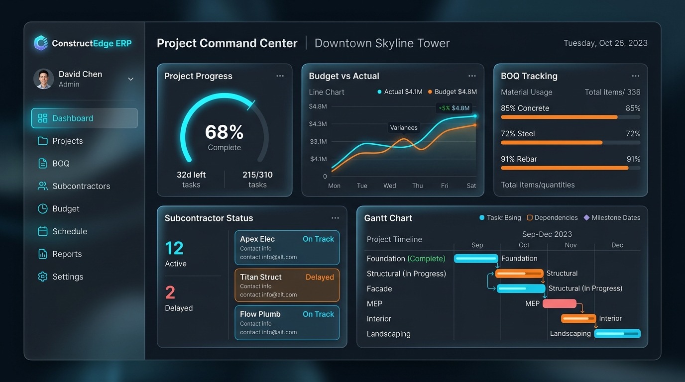 Construction ERP Dashboard